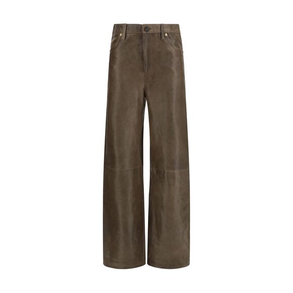 GOLDEN GOOSE Denim - Golden Goose Women Melany Leather Pants With Embroidery